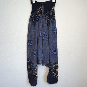 Thai Harem Pants- Blue mosaic colors